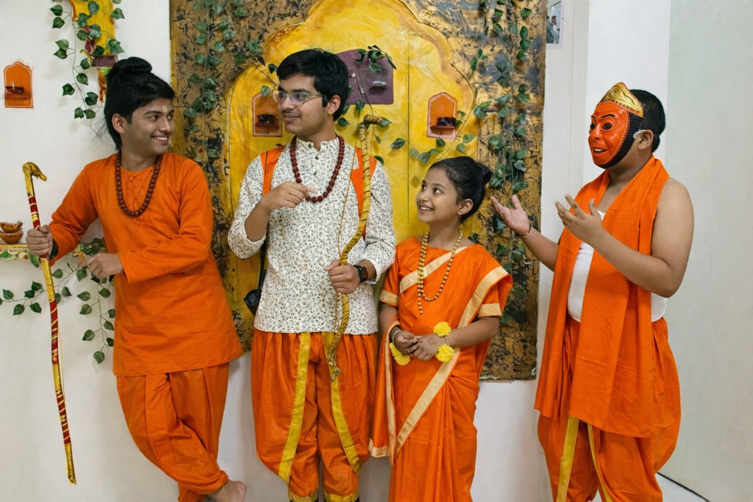Children celebrating a festival in costume