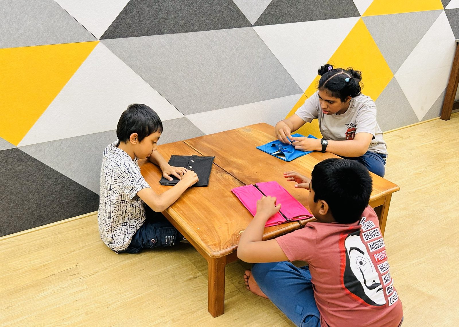 Children working together at a table
